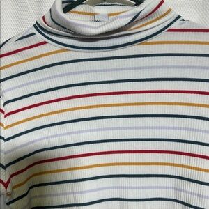 Old Navy Multicolor Striped Turtleneck